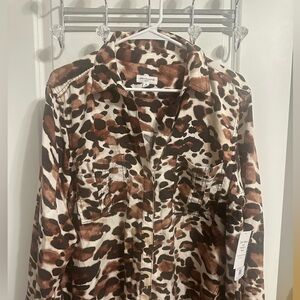 Animal Print Button-Up Shirt